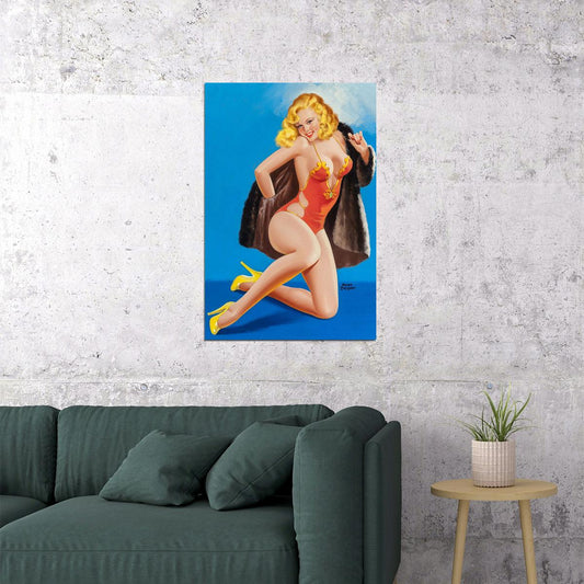 Fur Real 1947 Vintage Style American Girl Pin-up Poster Wall Art Print Home Wall Decor - xonomax