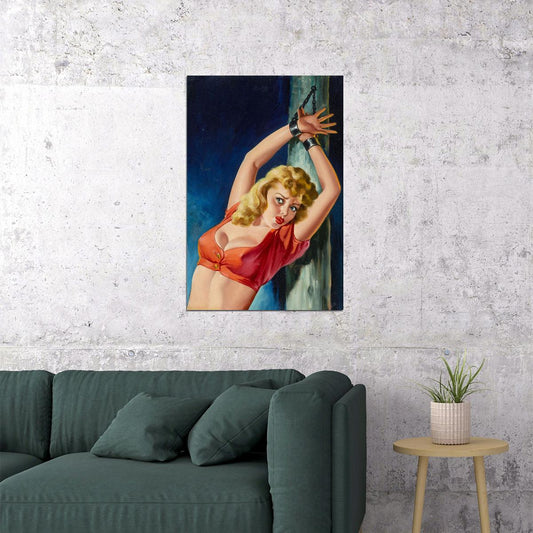 1950s Classic American Chained Pin-up Captive Poster Wall Art Print Home Wall Decor - xonomax