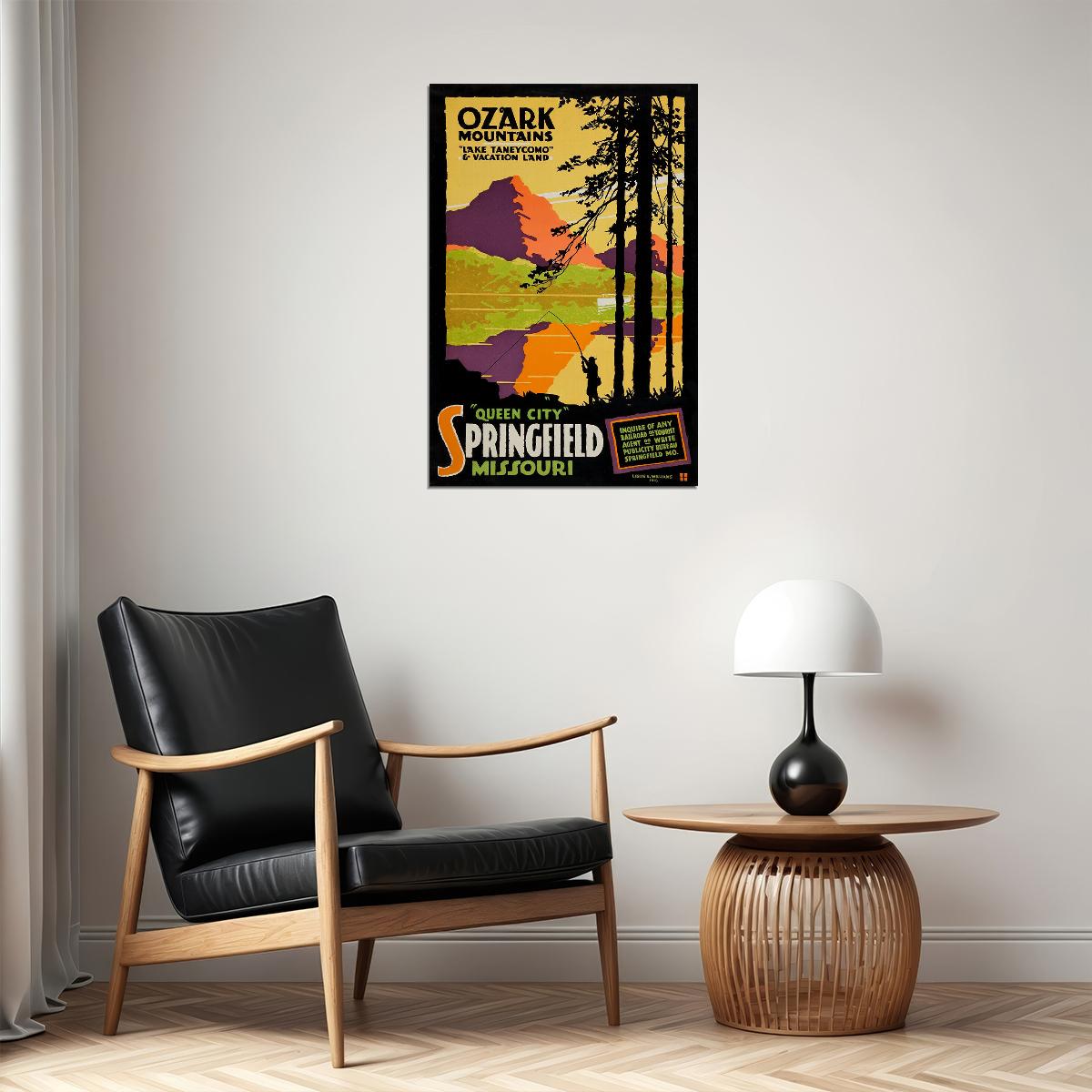 Ozark Mountains Lake Taneycomo 1916 Vintage Style Travel Poster Wall Art Print Home Wall Decor