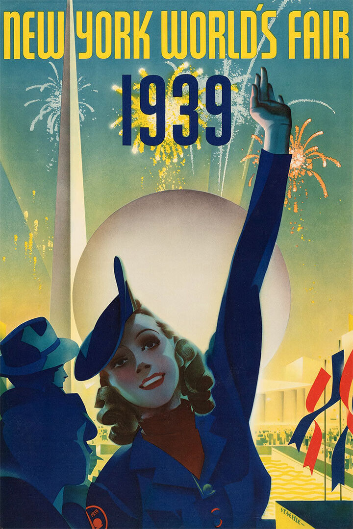 1939 New York World's Fair Classic Vintage Style Travel Poster Wall Art Print Home Wall Decor