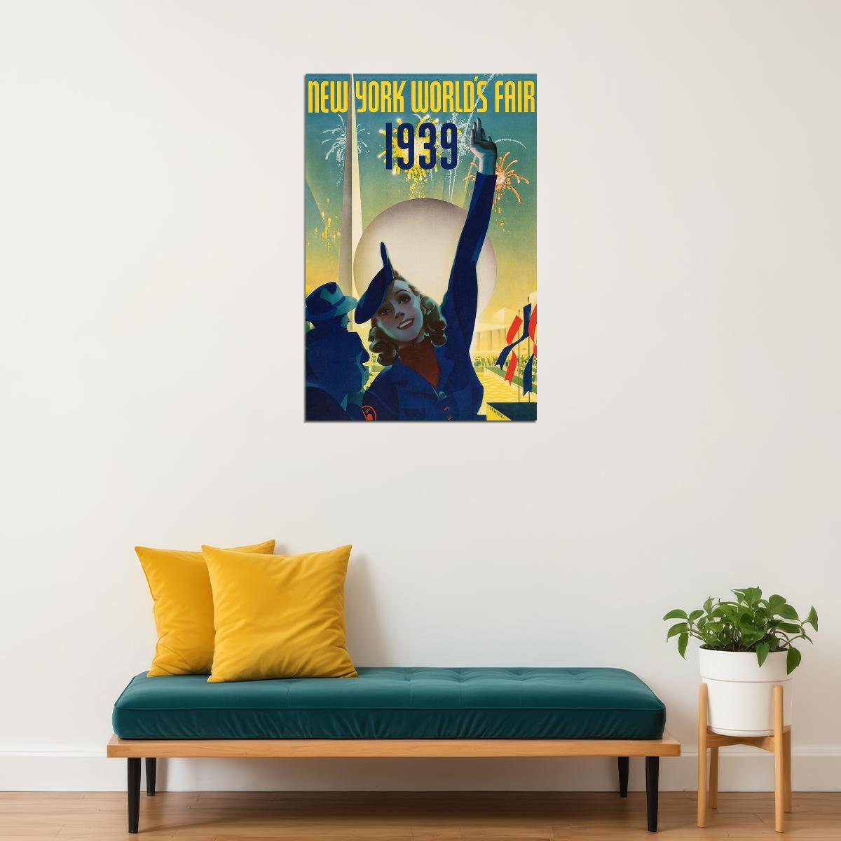 1939 New York World's Fair Classic Vintage Style Travel Poster Wall Art Print Home Wall Decor