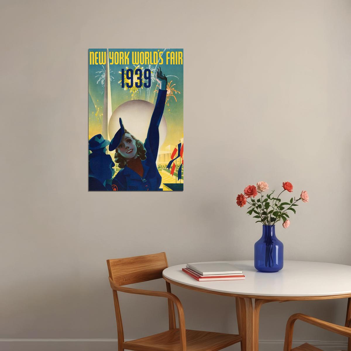 1939 New York World's Fair Classic Vintage Style Travel Poster Wall Art Print Home Wall Decor