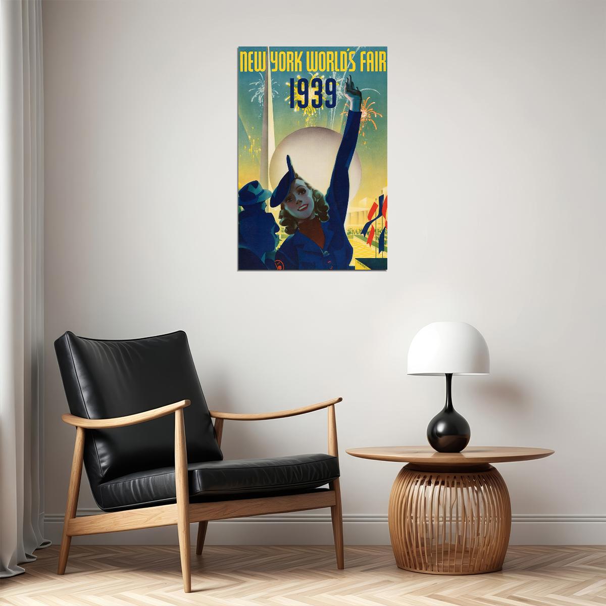 1939 New York World's Fair Classic Vintage Style Travel Poster Wall Art Print Home Wall Decor