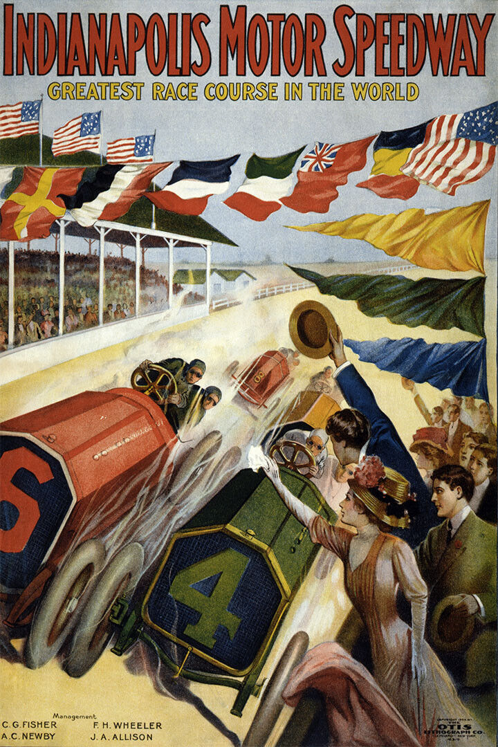 Indianapolis Motor Speedway Vintage Style Racing Poster Wall Art Print Home Wall Decor