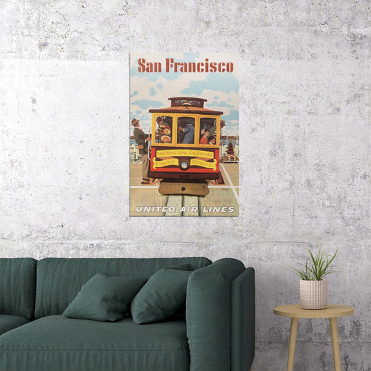 1962 San Francisco Cable Car Vintage Style Travel Poster Wall Art Print Home Wall Decor - xonomax