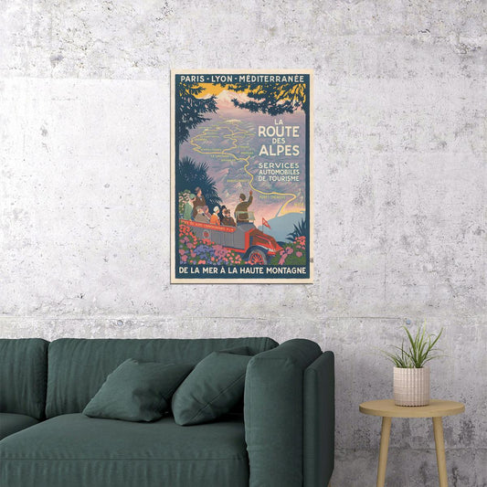 Route Of The Alps 1920s France Classic Vintage Travel Poster Wall Art Print Home Wall Decor - xonomax