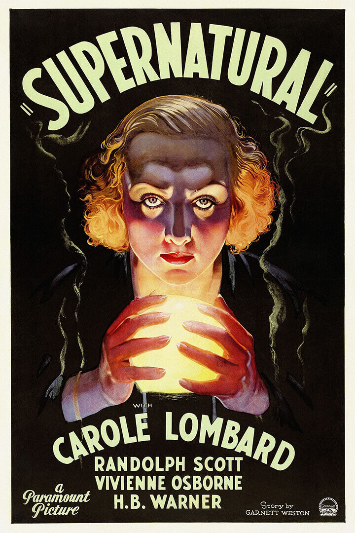 Supernatural Movie Drama Carole Lombard 1933 Vintage Style Poster Wall Art Print Home Wall Decor