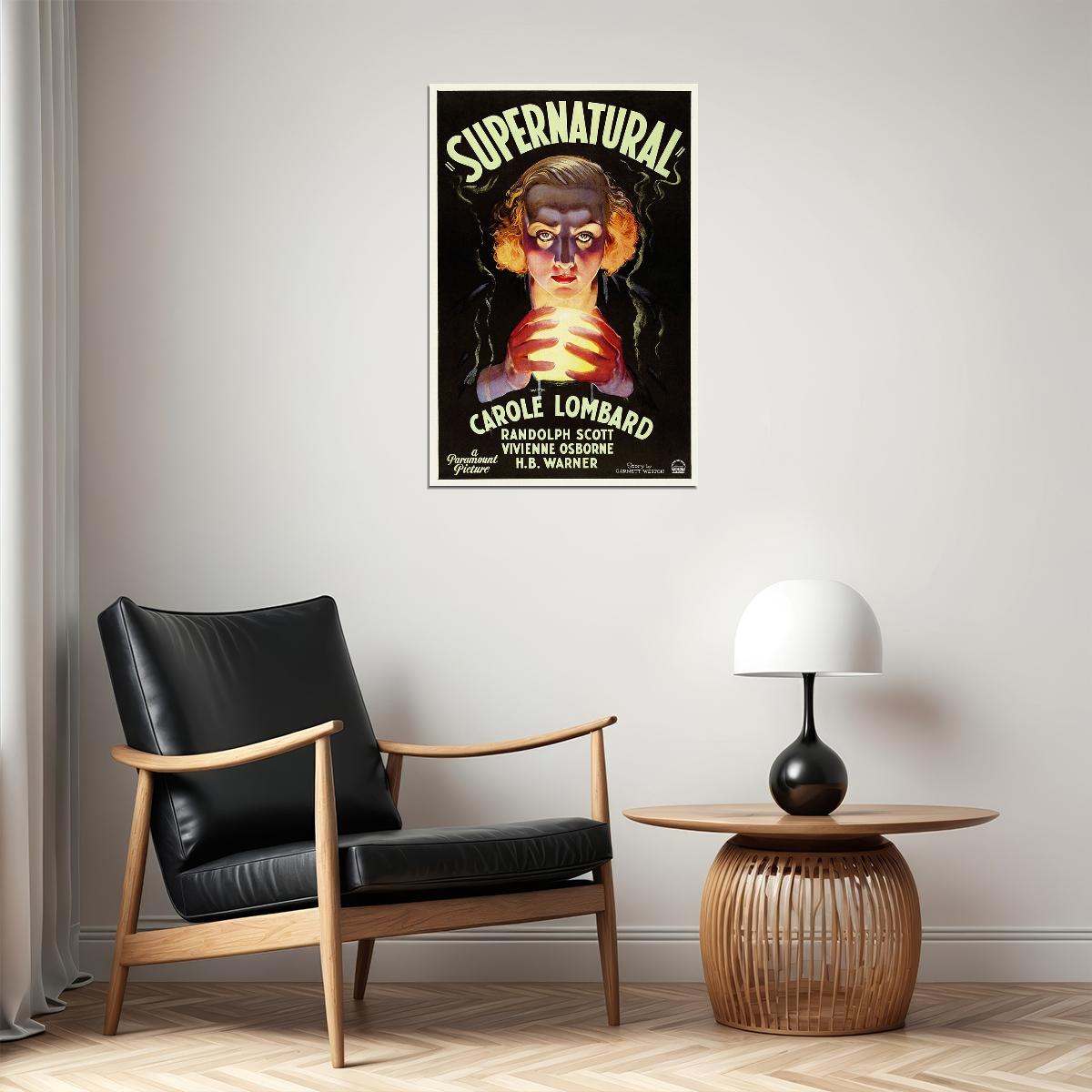 Supernatural Movie Drama Carole Lombard 1933 Vintage Style Poster Wall Art Print Home Wall Decor
