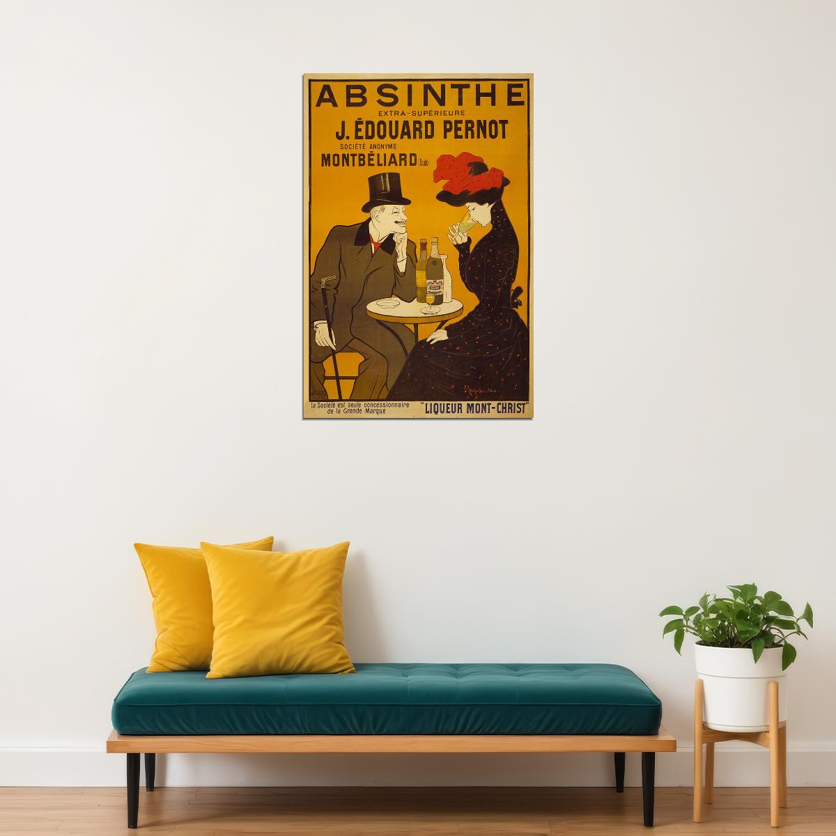 1905 Absinthe Table Vintage Alcohol Advertising Poster Wall Art Print Home Wall Decor