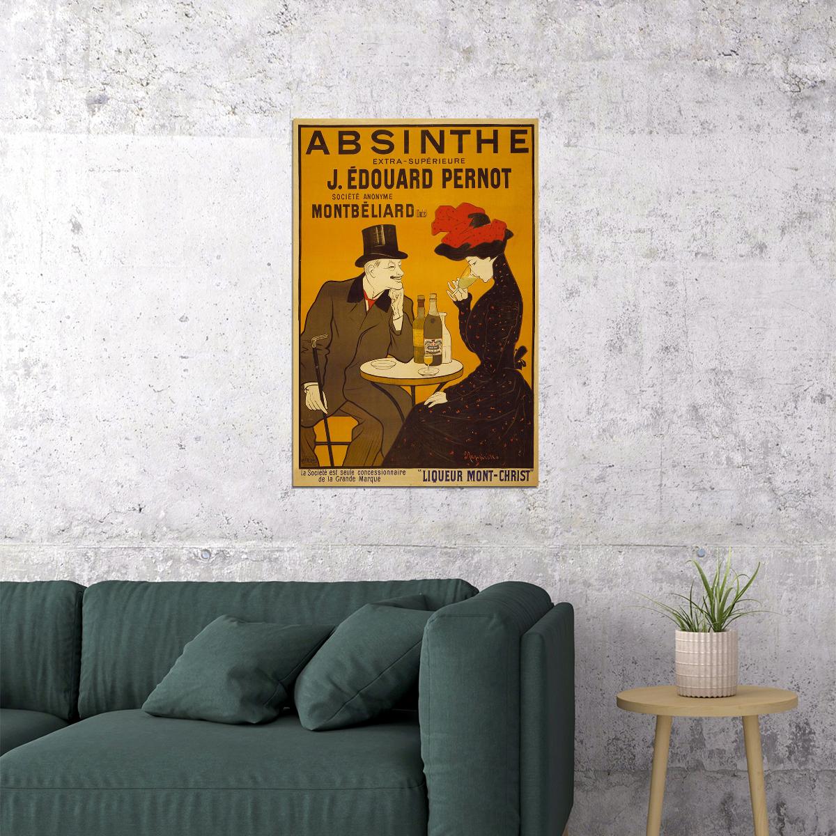 1905 Absinthe Table Vintage Alcohol Advertising Poster Wall Art Print Home Wall Decor