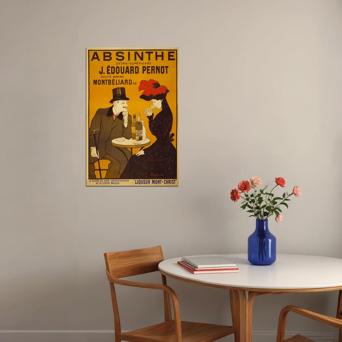 1905 Absinthe Table Vintage Alcohol Advertising Poster Wall Art Print Home Wall Decor