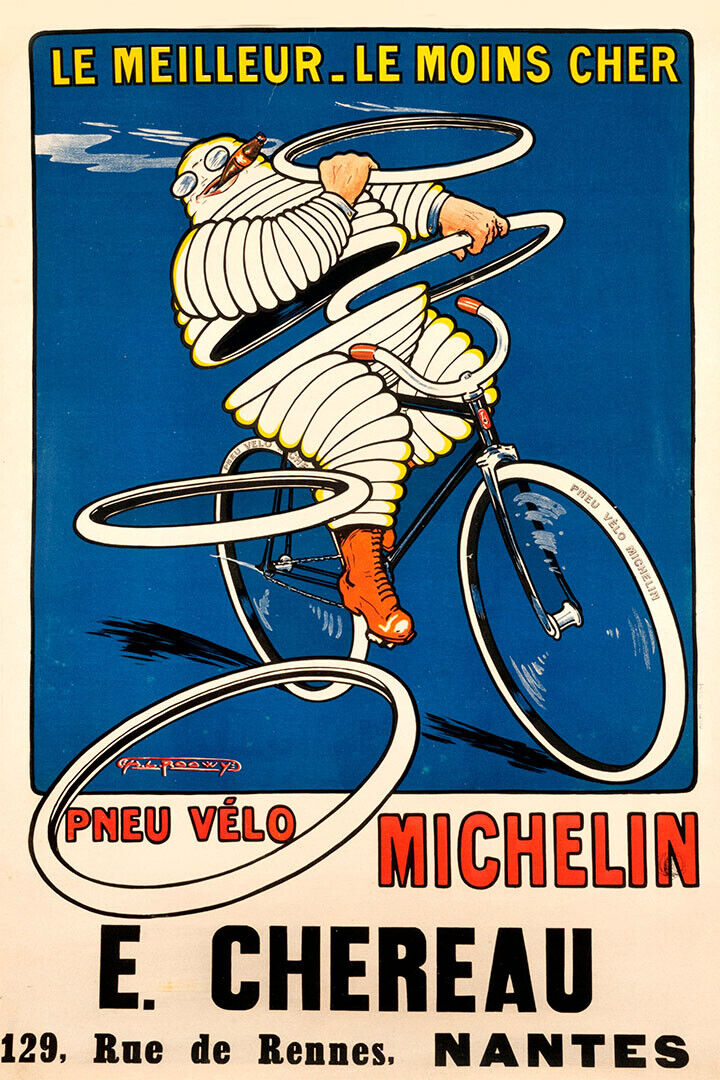 1912 Michelin Tires Vintage Bicycle Riding Advertising Poster Wall Art Print Home Wall Decor