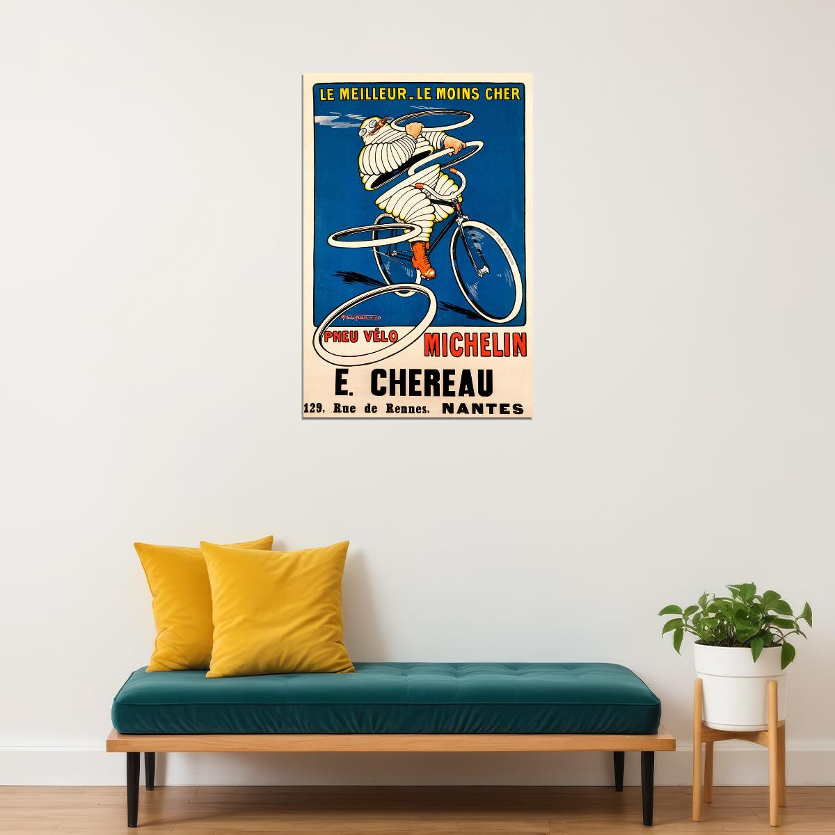 1912 Michelin Tires Vintage Bicycle Riding Advertising Poster Wall Art Print Home Wall Decor