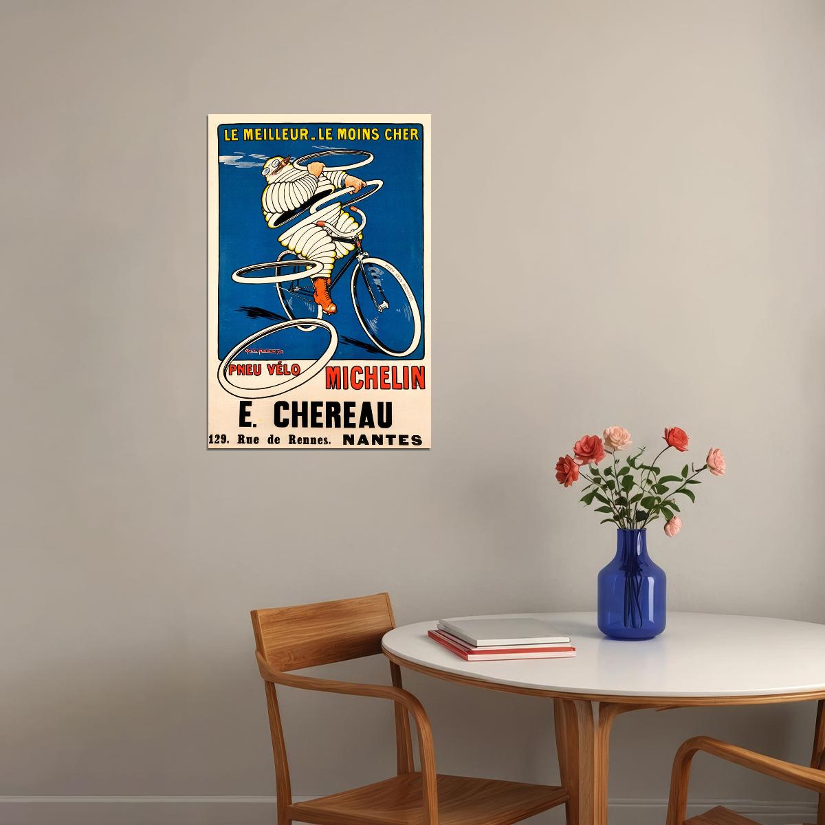 1912 Michelin Tires Vintage Bicycle Riding Advertising Poster Wall Art Print Home Wall Decor