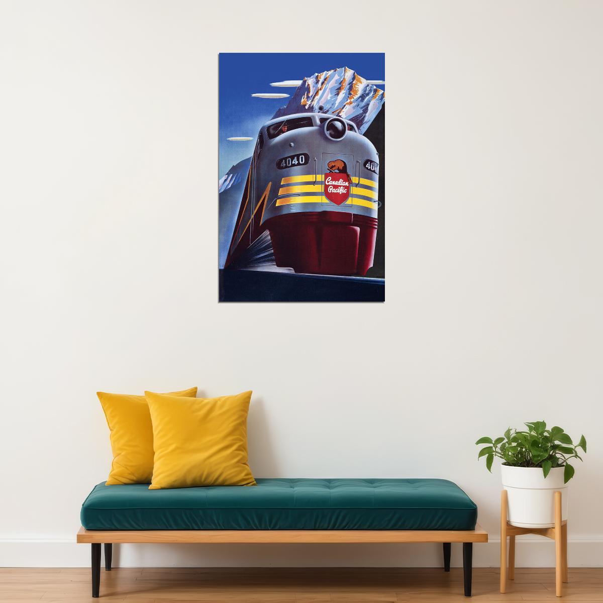Travel Canadian Pacific 1950s Vintage Railroad Travel Poster Wall Art Print Home Wall Decor