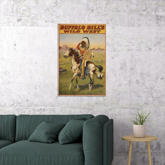 1912 Native American Indian Buffalo Bill's Wild West Show Poster Wall Art Print Home Wall Decor - xonomax