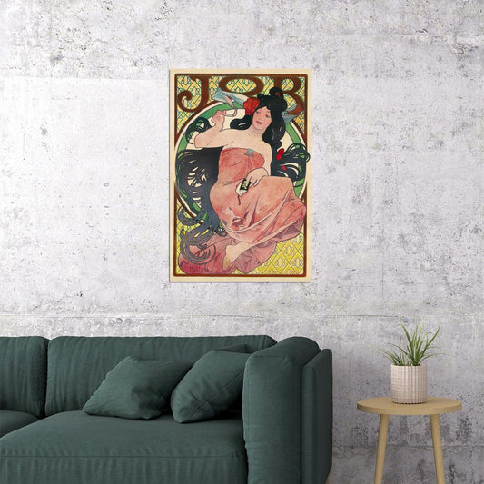 1890s Job Rolling Papers Classic Alphonse Mucha Poster Wall Art Print Home Wall Decor - xonomax