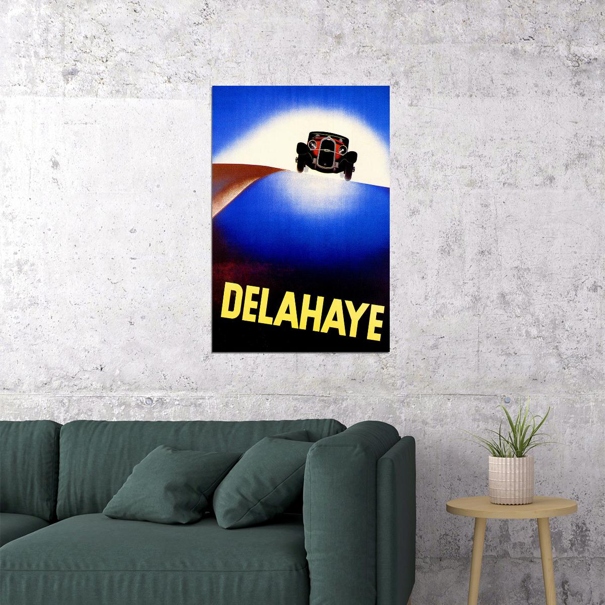 1932 Delahaye French Auto Vintage Style Advertising Poster Wall Art Print Home Wall Decor