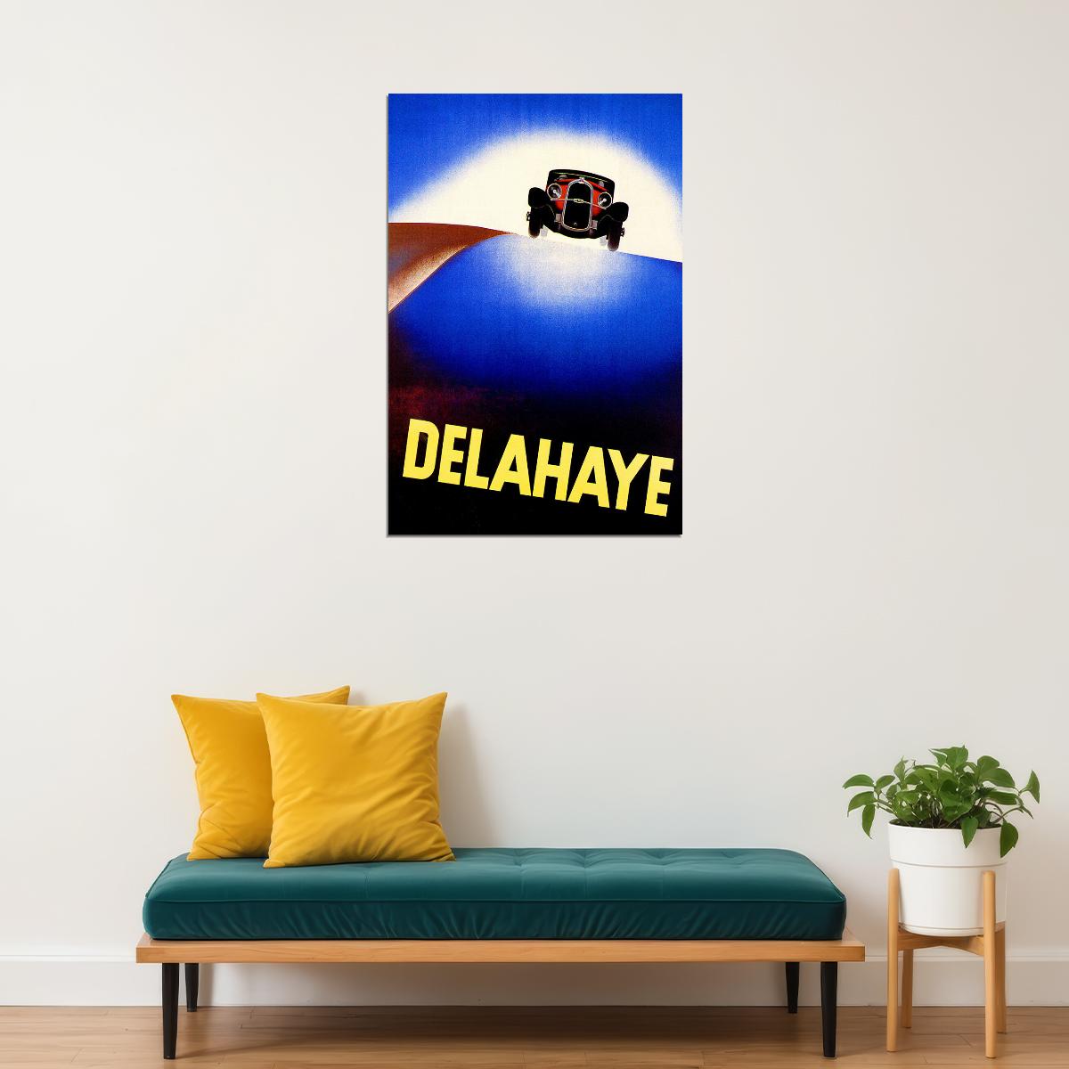 1932 Delahaye French Auto Vintage Style Advertising Poster Wall Art Print Home Wall Decor