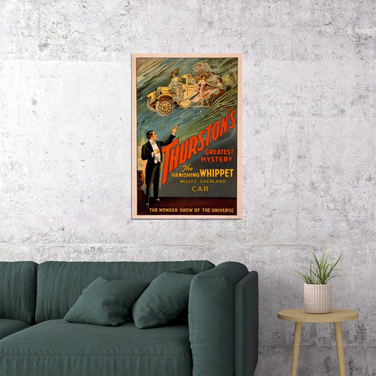 Thurston's Greatest Mystery Vanishing Car 1925 Classic Poster Wall Art Print Home Wall Decor - xonomax