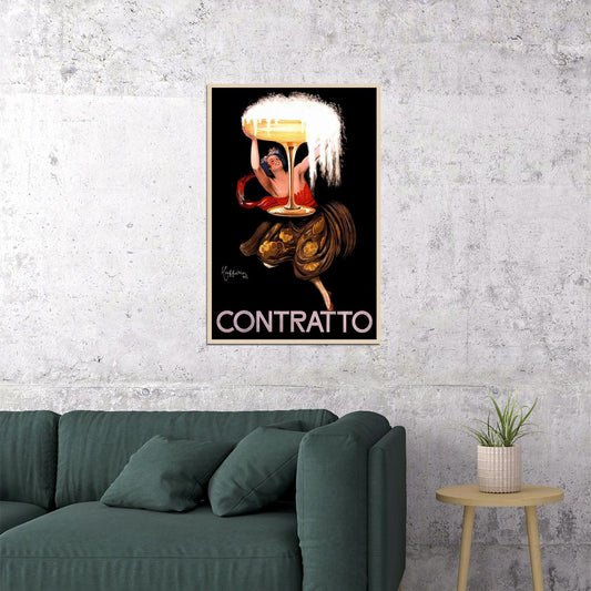 1922 Vintage Champagne Celebration Contratto Poster Wall Art Print Home Wall Decor - xonomax