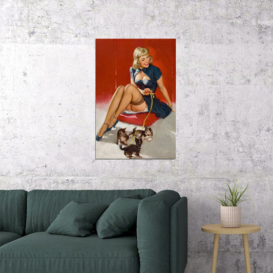 Some Cute Tricks 1958 Vintage Style Pinup Cat Girl Poster Wall Art Print Home Wall Decor - xonomax