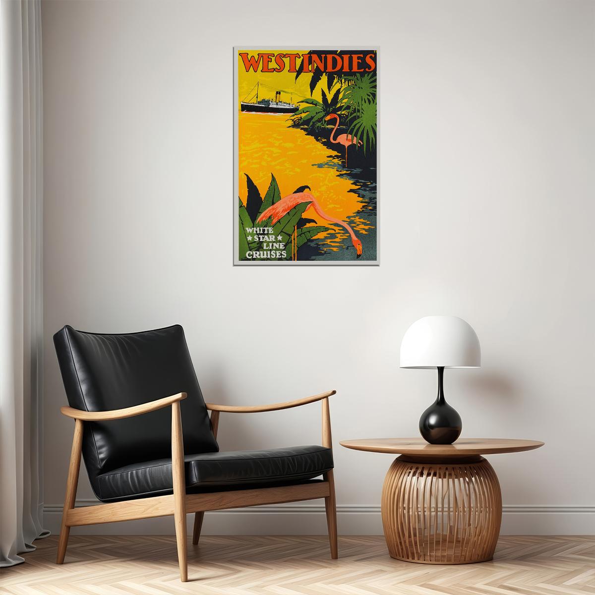1930s West Indies White Star Cruise Line Vintage Travel Poster Wall Art Print Home Wall Decor