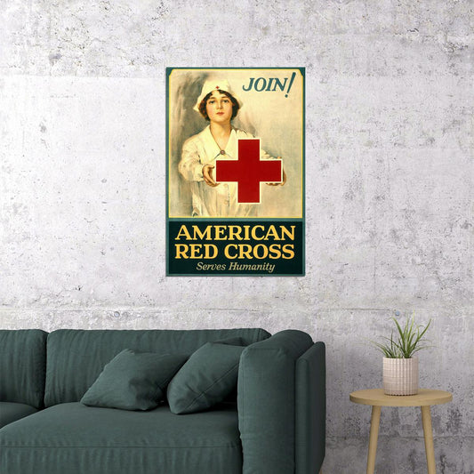 American Red Cross World War 1916 Nursing Poster Wall Art Print Home Wall Decor - xonomax