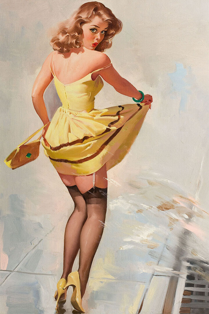 Dampened Doll Vintage Style Sexy Girl Pin-up Poster Wall Art Print Home Wall Decor