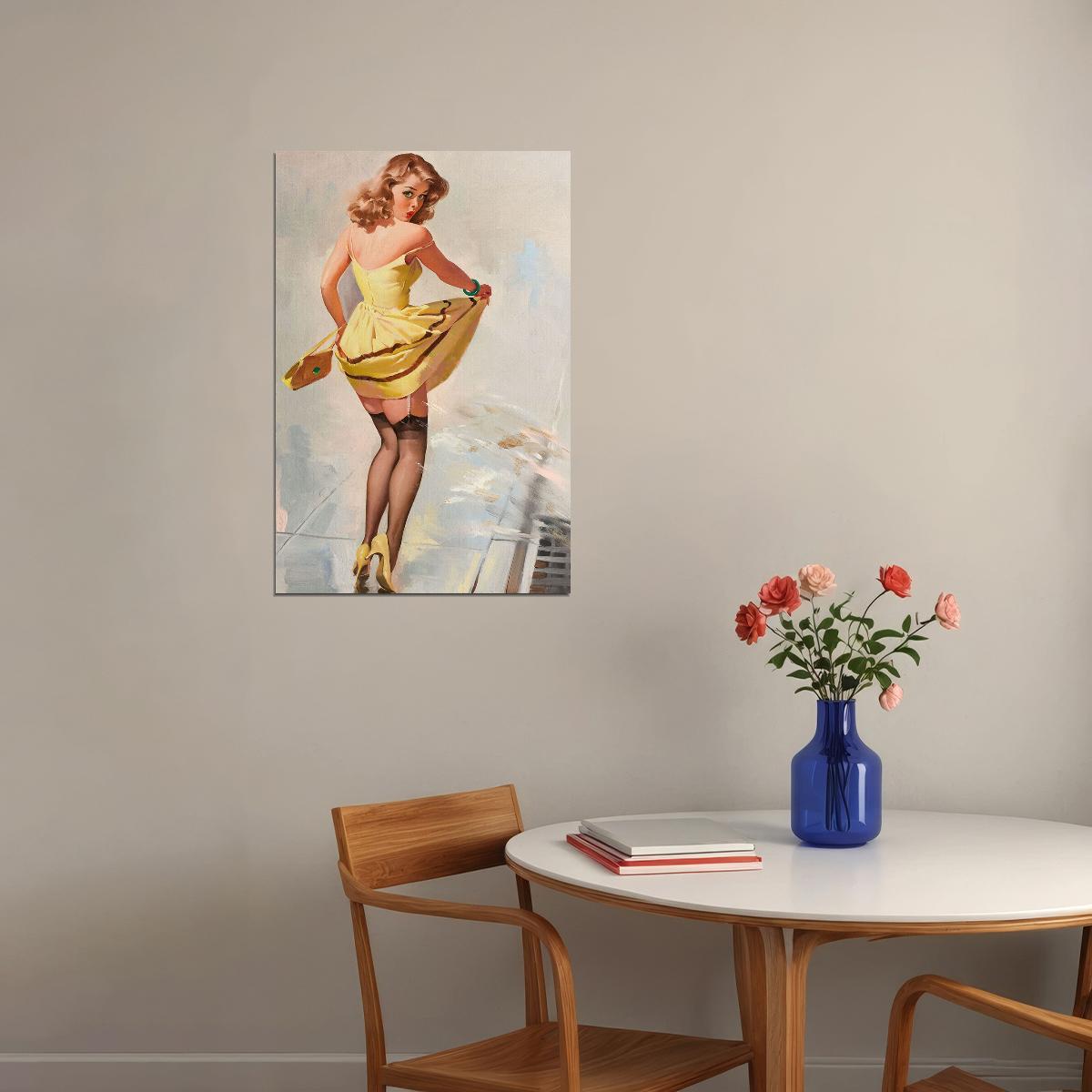 Dampened Doll Vintage Style Sexy Girl Pin-up Poster Wall Art Print Home Wall Decor
