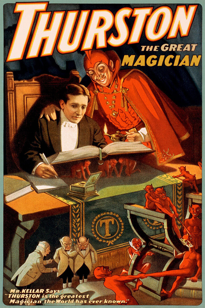 1910 Thurston The Great Magician Magic Book Poster Wall Art Print Home Wall Decor