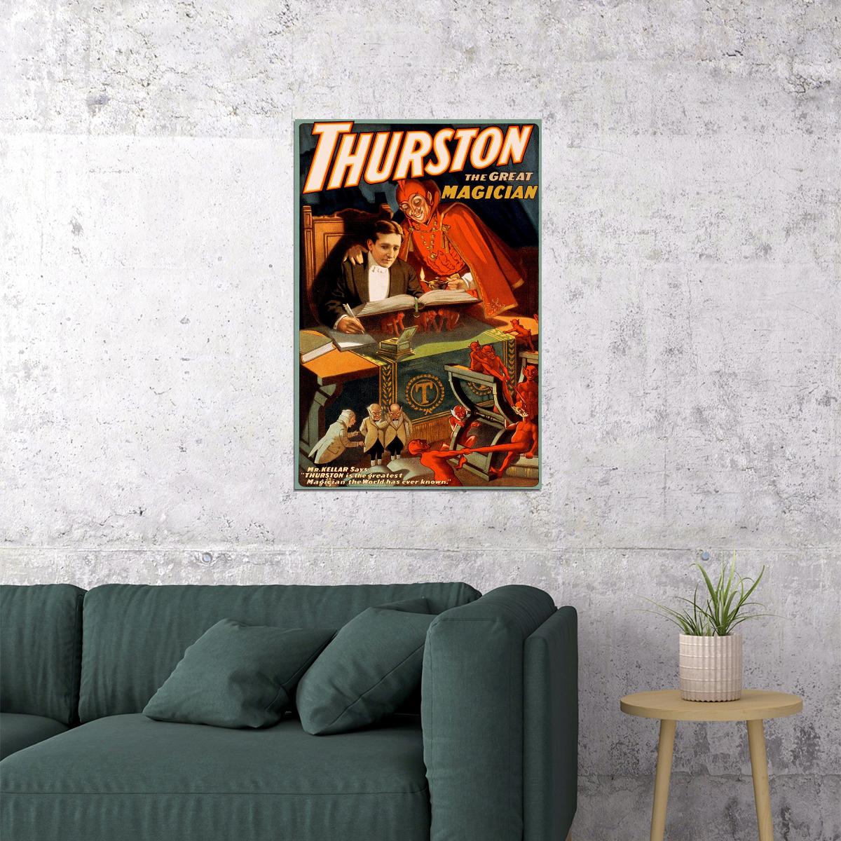 1910 Thurston The Great Magician Magic Book Poster Wall Art Print Home Wall Decor