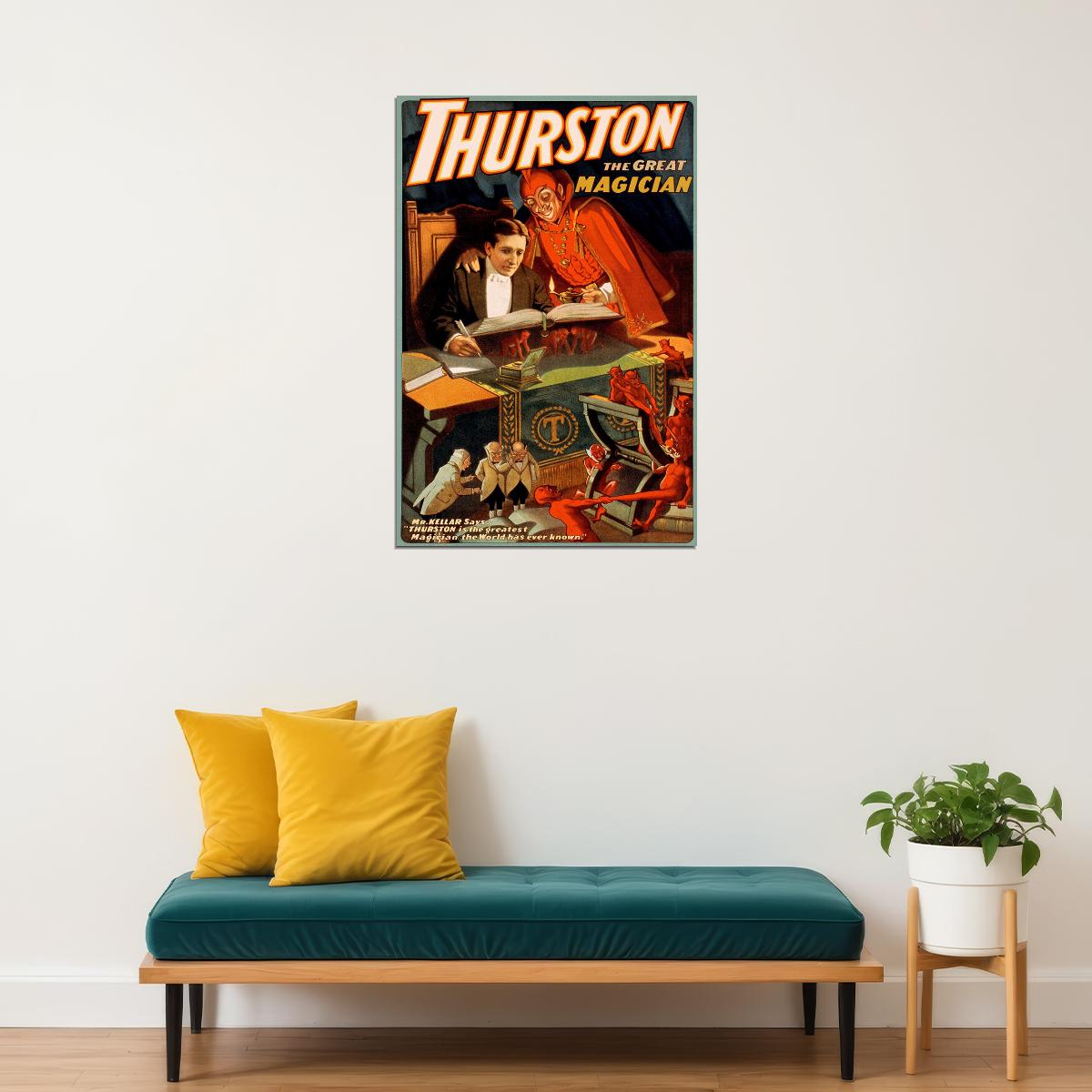 1910 Thurston The Great Magician Magic Book Poster Wall Art Print Home Wall Decor