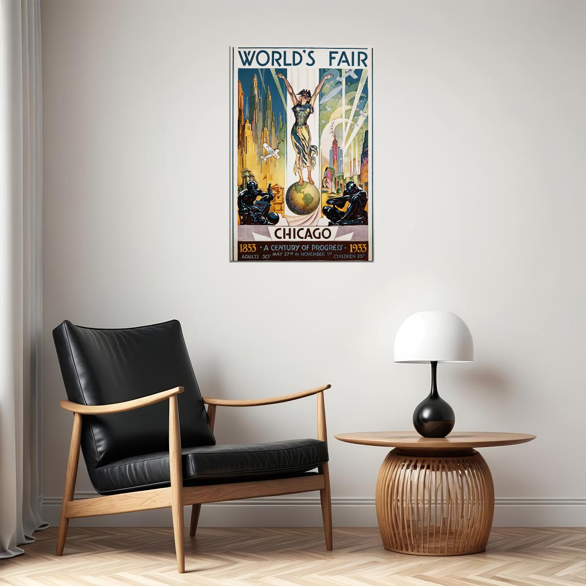 1930s Chicago Worlds Fair Century Of Progress Vintage Poster Wall Art Print Home Wall Decor