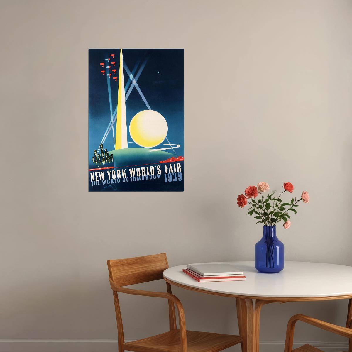1930s New York World's Fair Vintage Nyc Travel Poster Wall Art Print Home Wall Decor