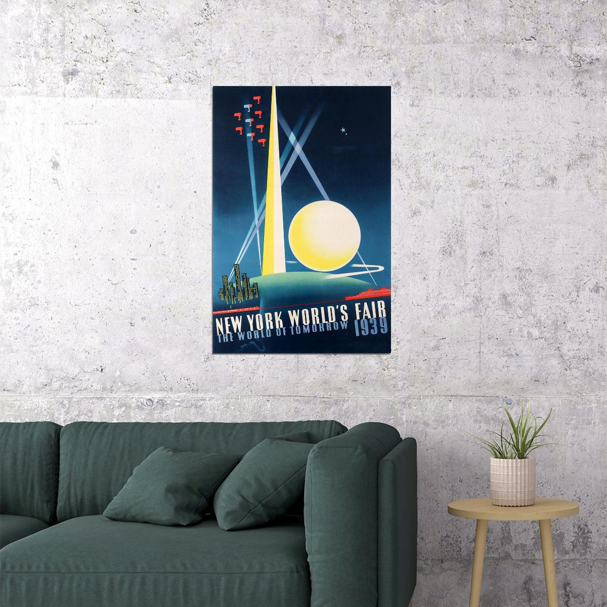 1930s New York World's Fair Vintage Nyc Travel Poster Wall Art Print Home Wall Decor