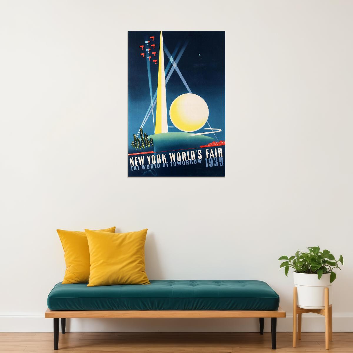 1930s New York World's Fair Vintage Nyc Travel Poster Wall Art Print Home Wall Decor