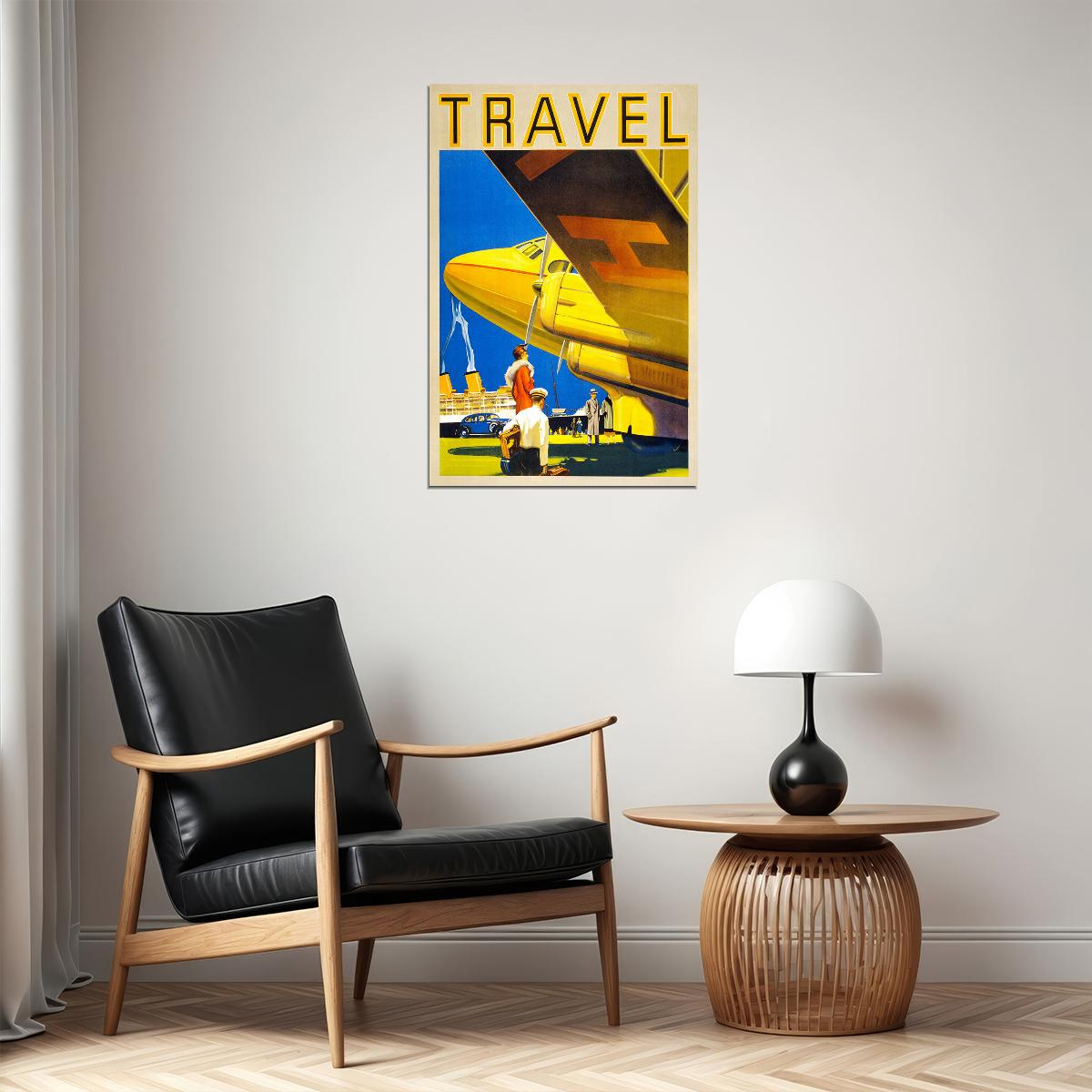 Air Land And Sea 1935 Classic Vintage World Travel Poster Wall Art Print Home Wall Decor