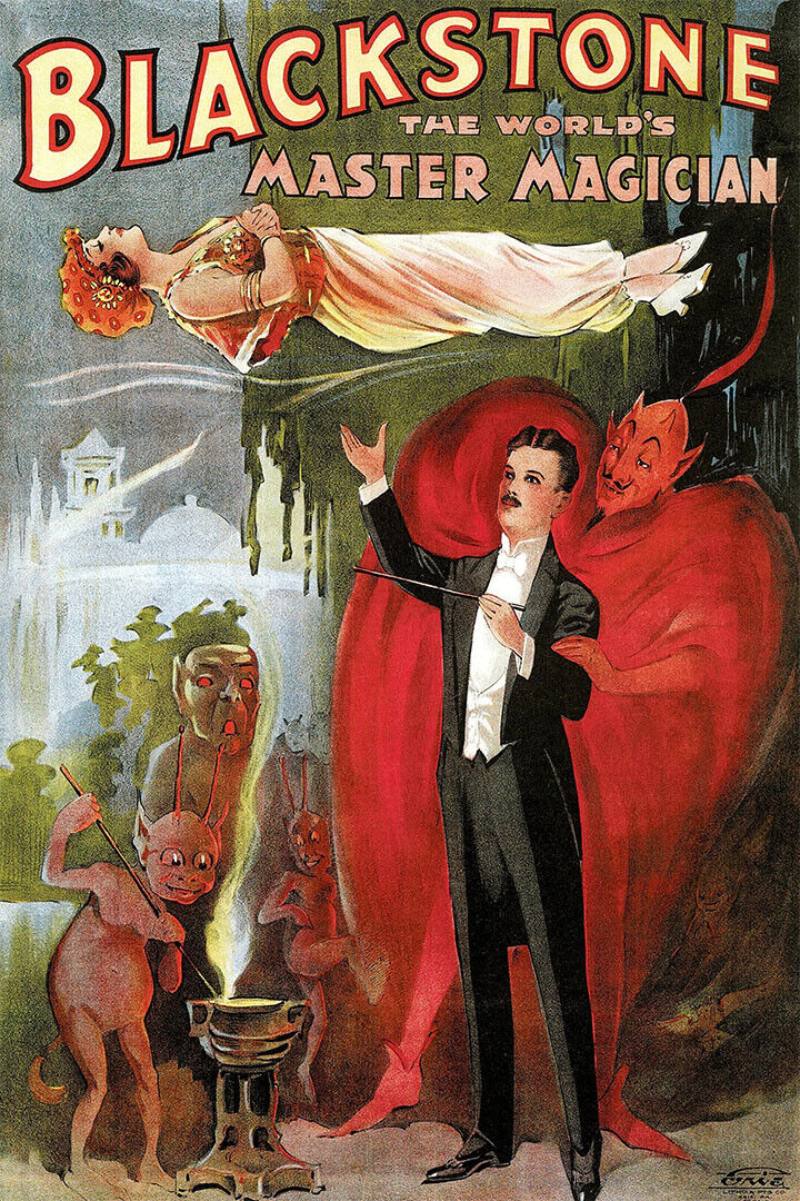 1930s Blackstone The Magician Vintage Style Early Magic Poster Wall Art Print Home Wall Decor