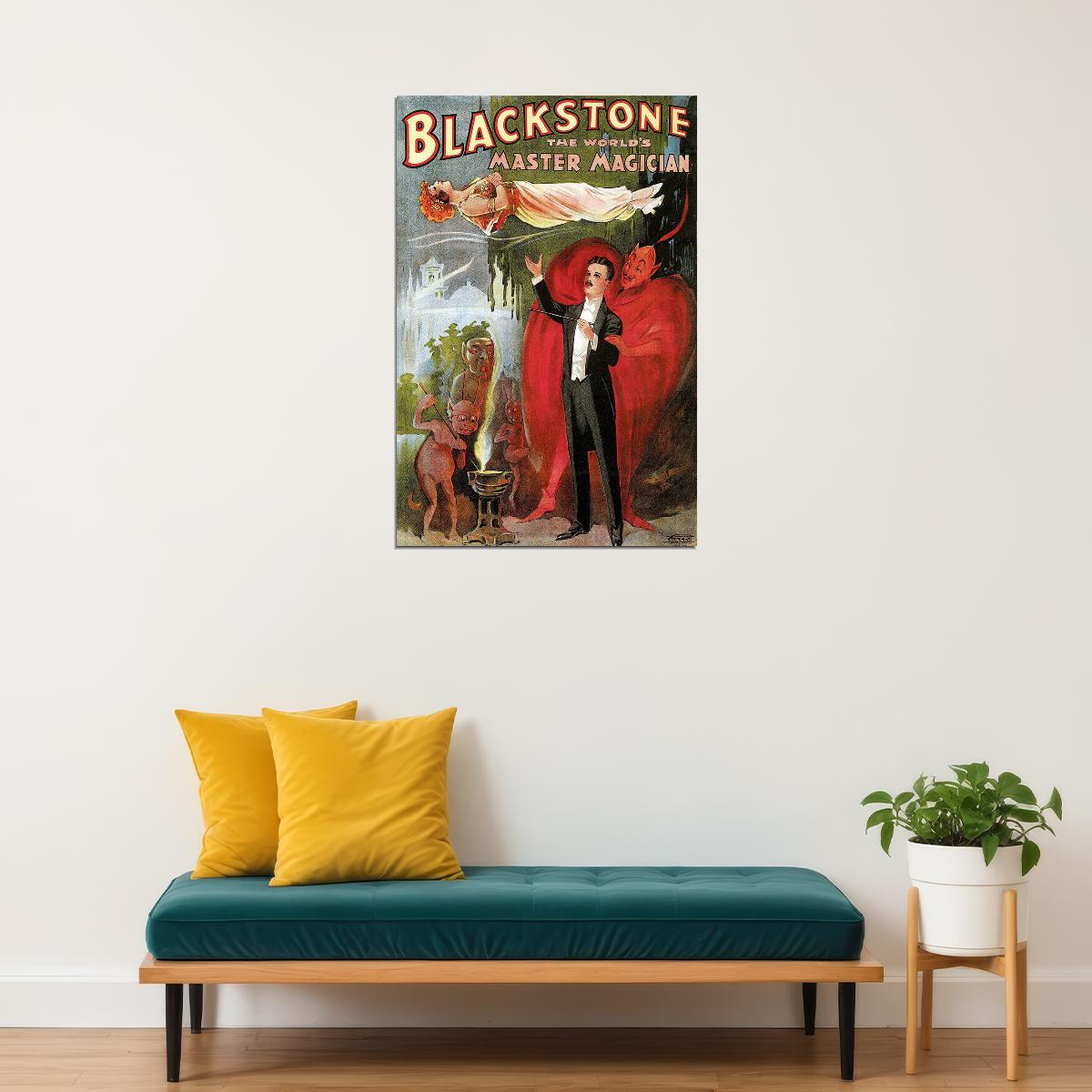 1930s Blackstone The Magician Vintage Style Early Magic Poster Wall Art Print Home Wall Decor