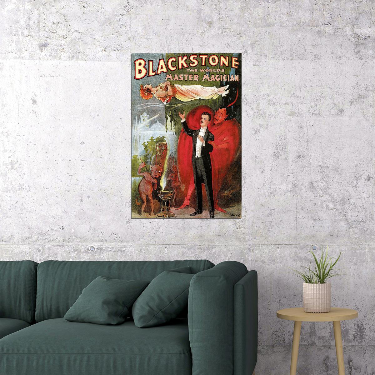 1930s Blackstone The Magician Vintage Style Early Magic Poster Wall Art Print Home Wall Decor
