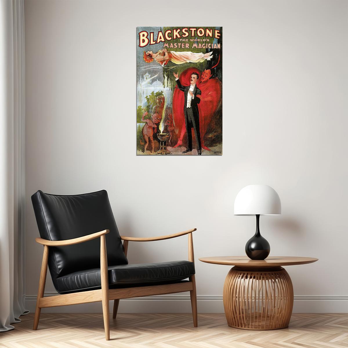 1930s Blackstone The Magician Vintage Style Early Magic Poster Wall Art Print Home Wall Decor