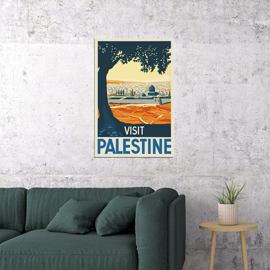 1936 Visit Palestine Old Jerusalem Vintage Travel Poster Wall Art Print Home Wall Decor - xonomax