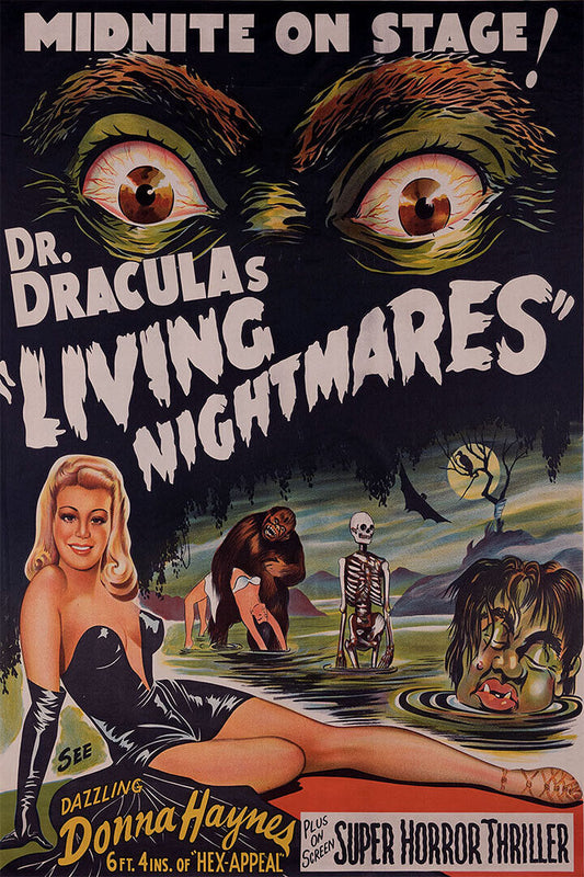 Dr. Dracula’s Living Nightmares 1950 Science Fiction Movie Poster Wall Art Print Home Wall Decor - xonomax