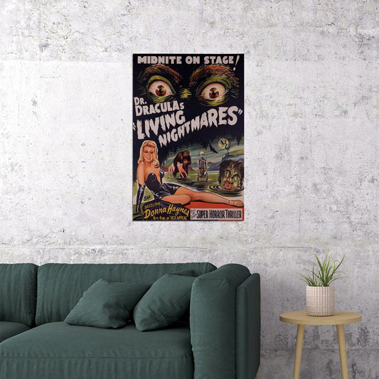 Dr. Dracula’s Living Nightmares 1950 Science Fiction Movie Poster Wall Art Print Home Wall Decor - xonomax