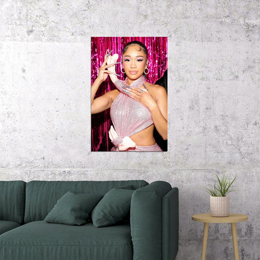 Saweetie American Rapper And Songwriter Poster Wall Art Print Home Wall Decor - xonomax