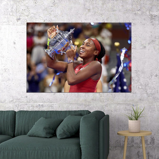 Coco Gauff Us Open Champion American Tennis Player Poster Wall Art Print Home Wall Decor - xonomax
