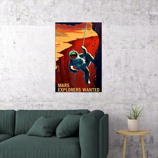 Mars Explorers Wanted Retro Mars Exploration Nasa Travel Poster Wall Art Print Home Wall Decor - xonomax