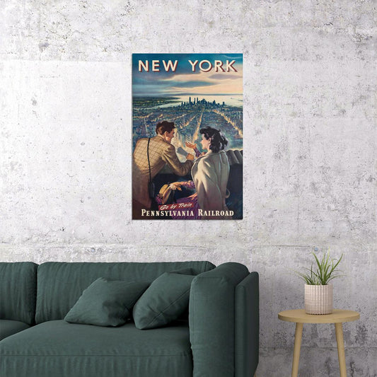 1950s New York Vintage Travel Pennsylvania Railroad Poster Wall Art Print Home Wall Decor - xonomax