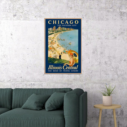 1929 Chicago The Vacation City Vintage Style Travel Poster Wall Art Print Home Wall Decor - xonomax